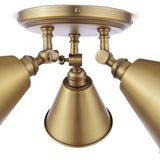Joules Wollaton 3 Light Plate Spotlight Matt Antique Brass and Matt White