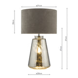 Dar Wycliffe Table Lamp Smoked Glass With Shade –  from Amos Lighting + Home