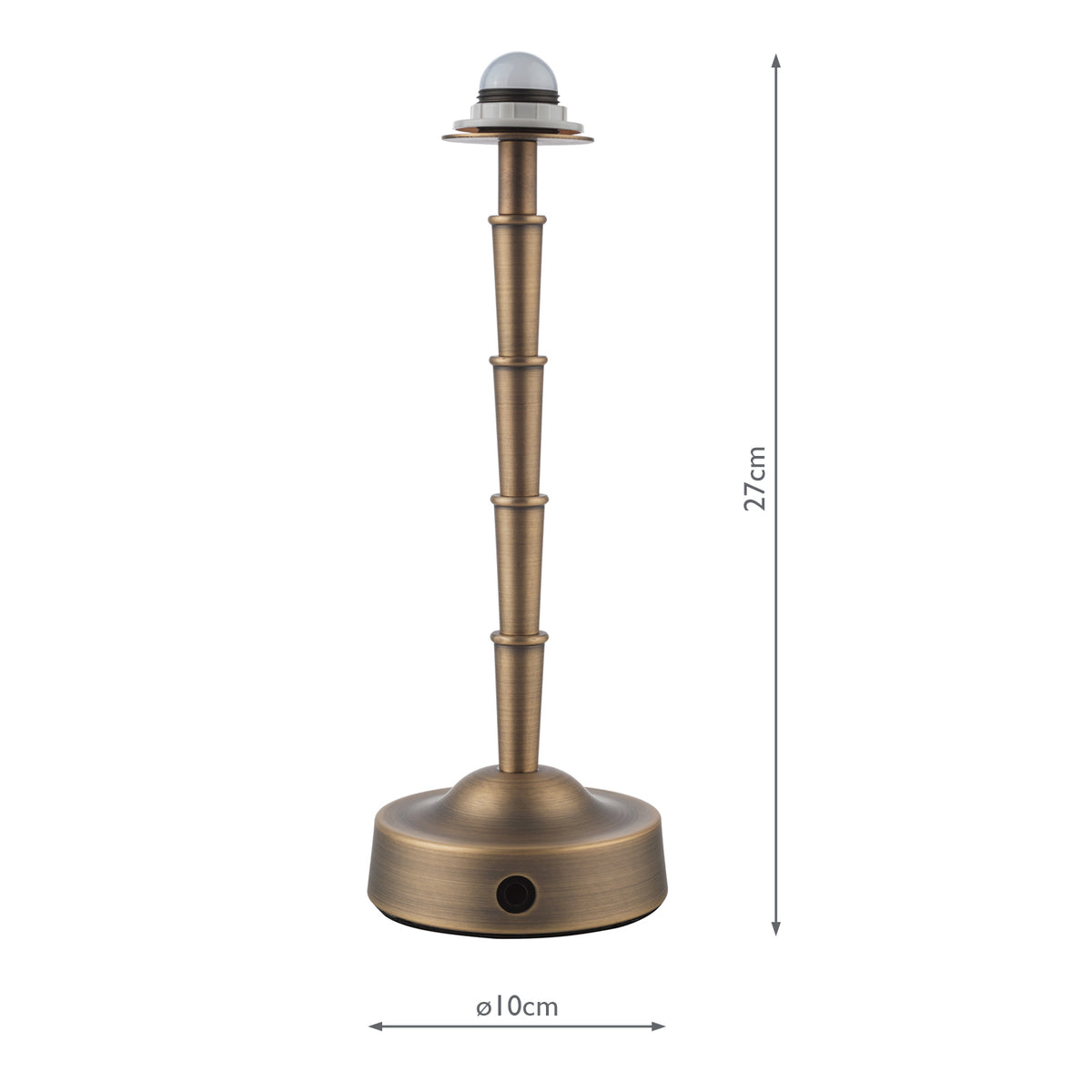 Dar Wyman Rechargeable Table Lamp Antique Bronze Base Only LED