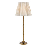 Dar Wyman Rechargeable Table Lamp Antique Bronze With Linen Pleated Scalloped Shade LED