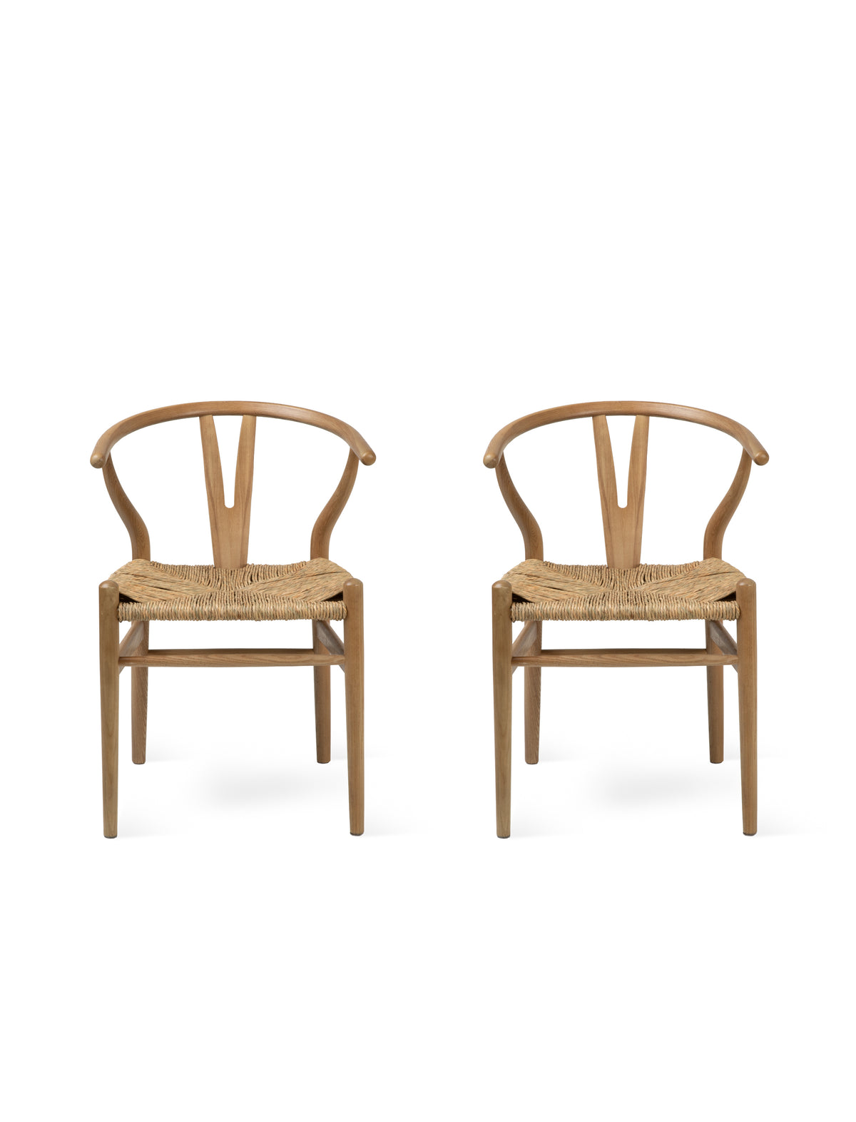 Garden Trading Chilthorne Wishbone Dining Chair Ash Wood, Natural, Set of 2