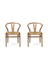 Garden Trading Chilthorne Wishbone Dining Chair Ash Wood, Natural, Set of 2