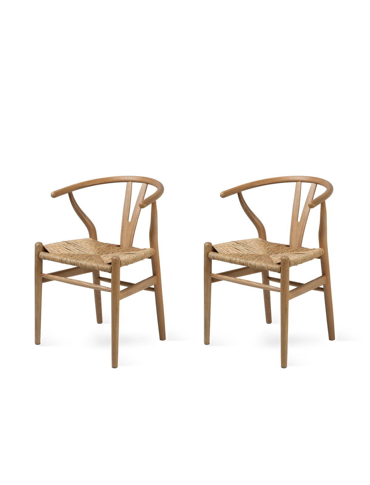 Garden Trading Chilthorne Wishbone Dining Chair Ash Wood, Natural, Set of 2