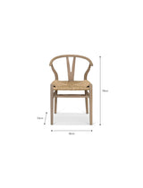 Garden Trading Chilthorne Wishbone Dining Chair - Ash Wood, Lime Wash, Set of 2