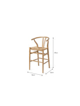 Garden Trading Chilthorne Wishbone Bar Stool Ash Wood, Natural