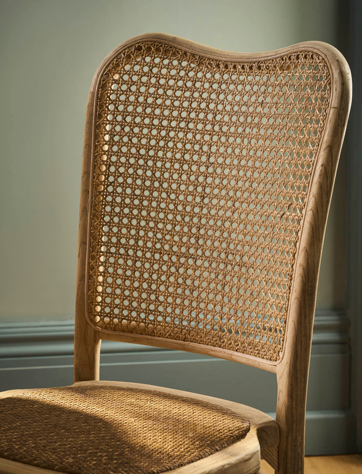 Garden Trading Fairlight Rattan Stacking Dining Chair Elm Wood, Natural, Set of 2