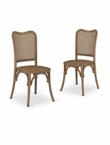 Garden Trading Fairlight Rattan Stacking Dining Chair Elm Wood, Natural, Set of 2