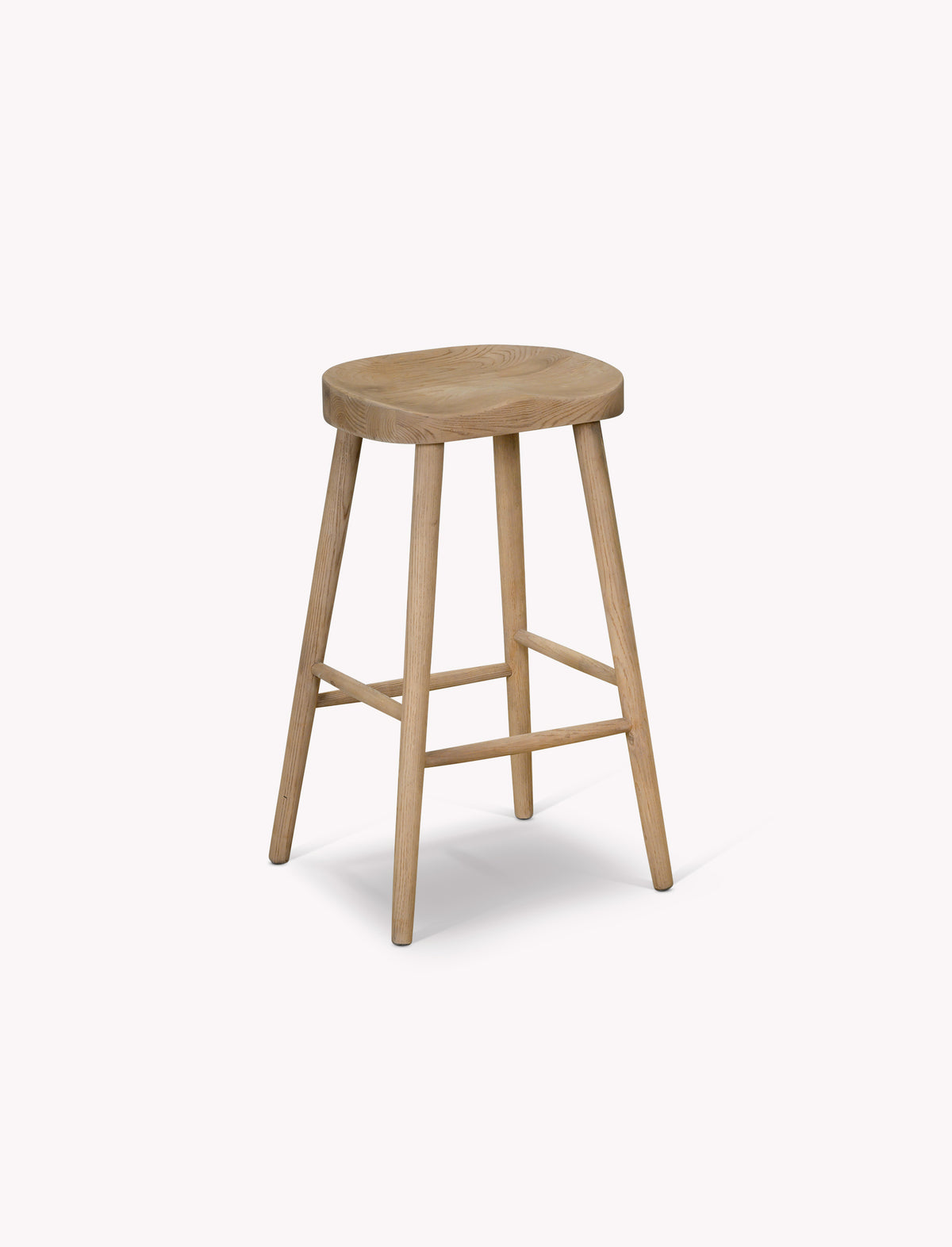 Garden Trading Lilley Bar Stool Ash Wood, Lime Wash