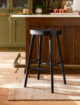 Garden Trading Lilley Bar Stool Elm Wood, Black