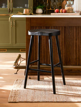 Garden Trading Lilley Bar Stool Elm Wood, Black