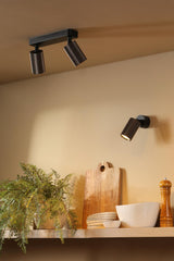 Dar Yamis Single Spotlight Knurled Bronze and Matt Black
