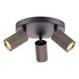 Dar Yamis 3 Light Plate Spotlight Satin Bronze and Matt Black