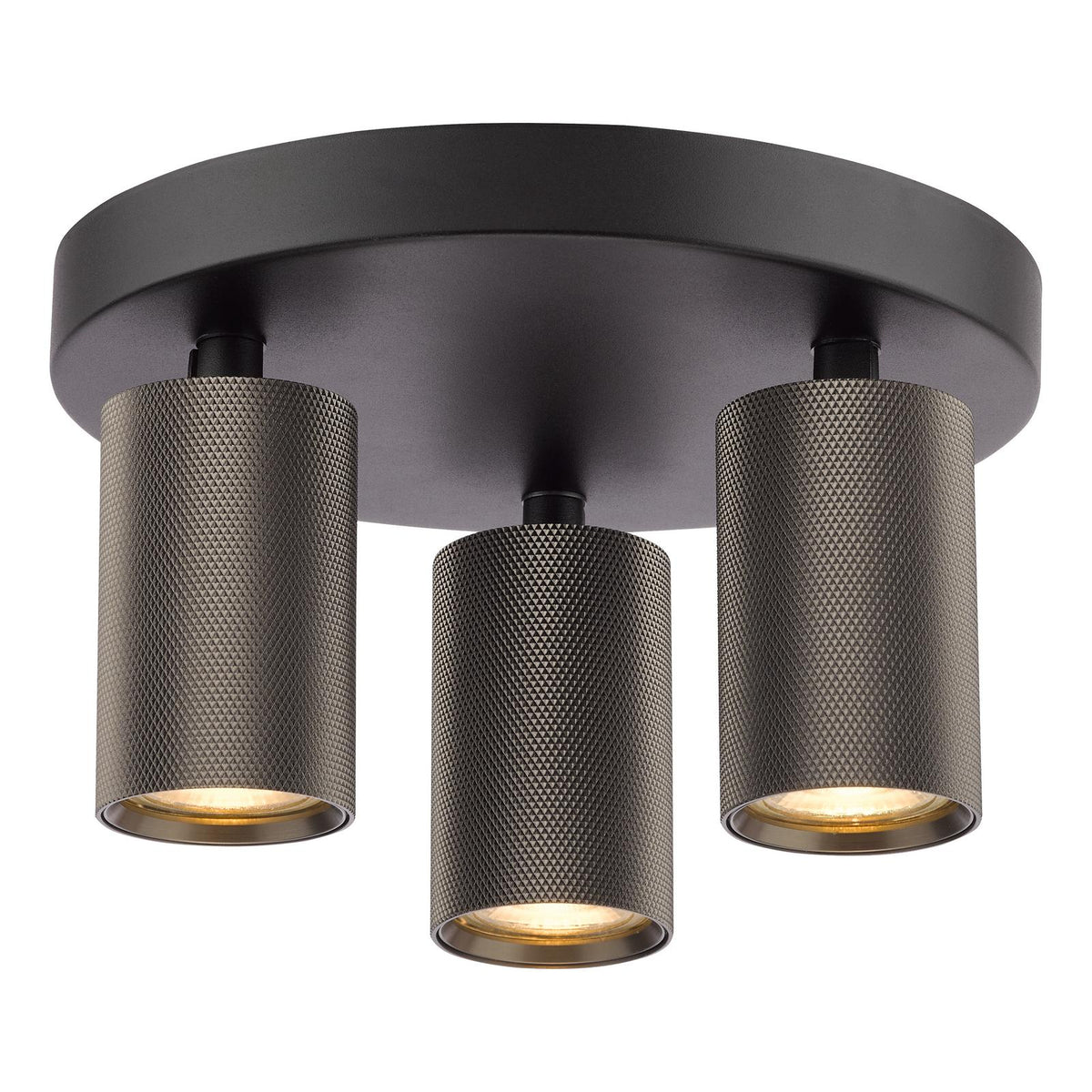 Dar Yamis 3 Light Plate Spotlight Satin Bronze and Matt Black
