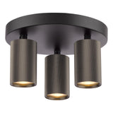 Dar Yamis 3 Light Plate Spotlight Satin Bronze and Matt Black
