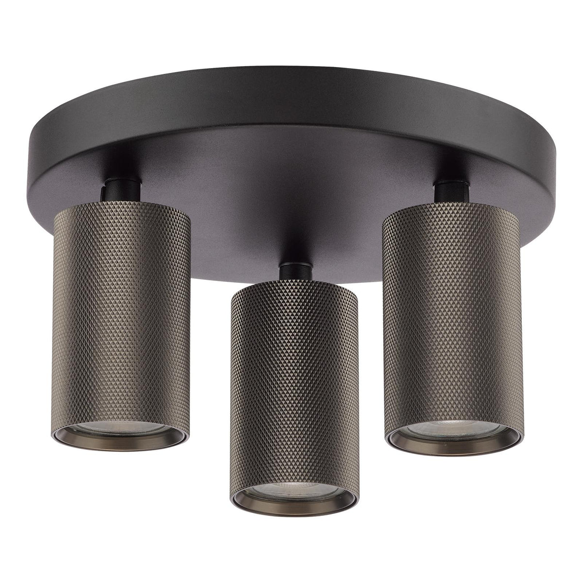 Dar Yamis 3 Light Plate Spotlight Satin Bronze and Matt Black
