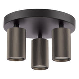 Dar Yamis 3 Light Plate Spotlight Satin Bronze and Matt Black