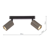 Dar Yamis 2 Light Bar Spotlight Knurled Bronze and Matt Black