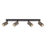Dar Yamis 4 Light Bar Spotlight Knurled Bronze and Matt Black