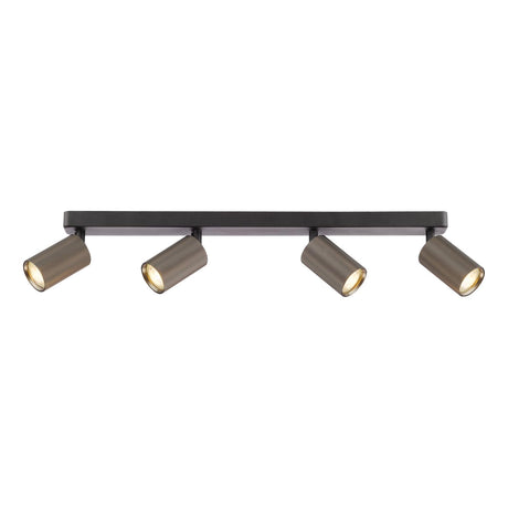 Dar Yamis 4 Light Bar Spotlight Knurled Bronze and Matt Black