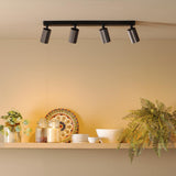 Dar Yamis 4 Light Bar Spotlight Knurled Bronze and Matt Black