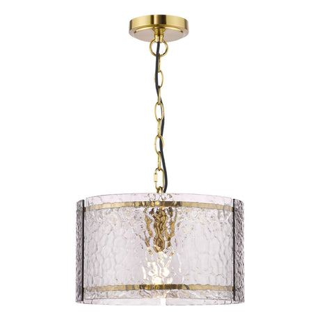 Dar Yeva Pendant Natural Brass and Smoked Glass
