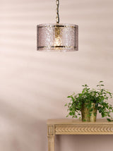 Dar Yeva Pendant Natural Brass and Smoked Glass