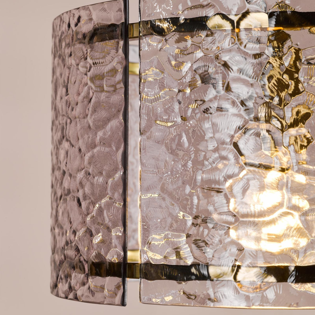 Dar Yeva Pendant Natural Brass and Smoked Glass