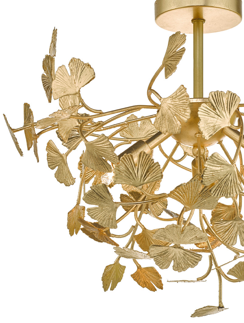 Dar Yadira 4lt Semi Flush Ceiling Light Gold Leaf –  from Amos Lighting + Home