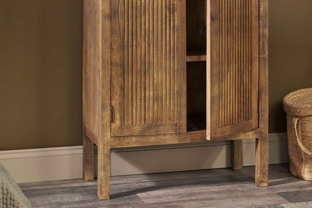 Nkuku Yasha Reeded Mango Wood Cabinet Natural
