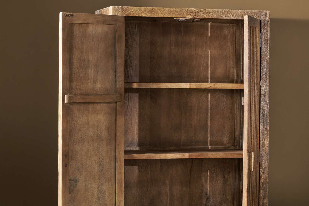 Nkuku Yasha Reeded Mango Wood Cabinet Natural