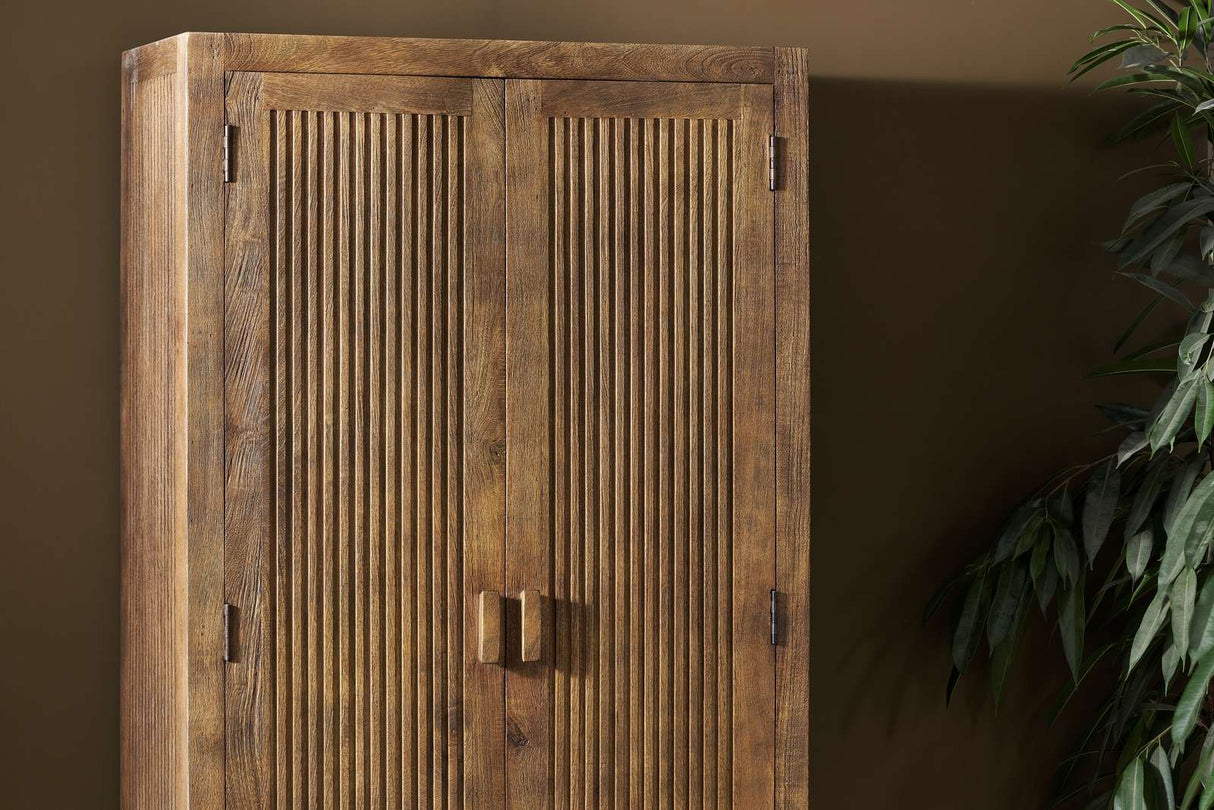 Nkuku Yasha Reeded Mango Wood Cabinet Natural