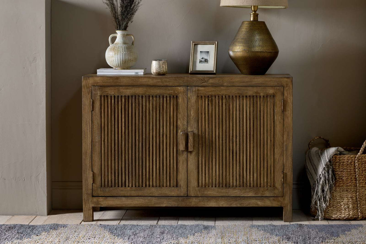Nkuku Yasha Reeded Mango Wood Sideboard Natural