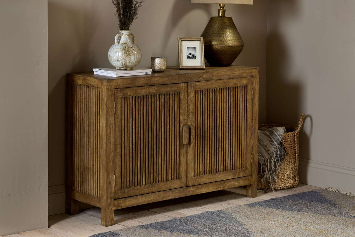 Nkuku Yasha Reeded Mango Wood Sideboard Natural