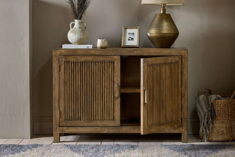 Nkuku Yasha Reeded Mango Wood Sideboard Natural
