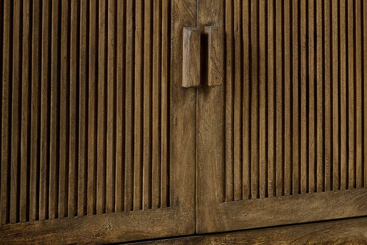 Nkuku Yasha Reeded Mango Wood Sideboard Natural