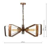 Dar Yavanna 5 Light Oiled Copper Pendant Chandelier –  from Amos Lighting + Home