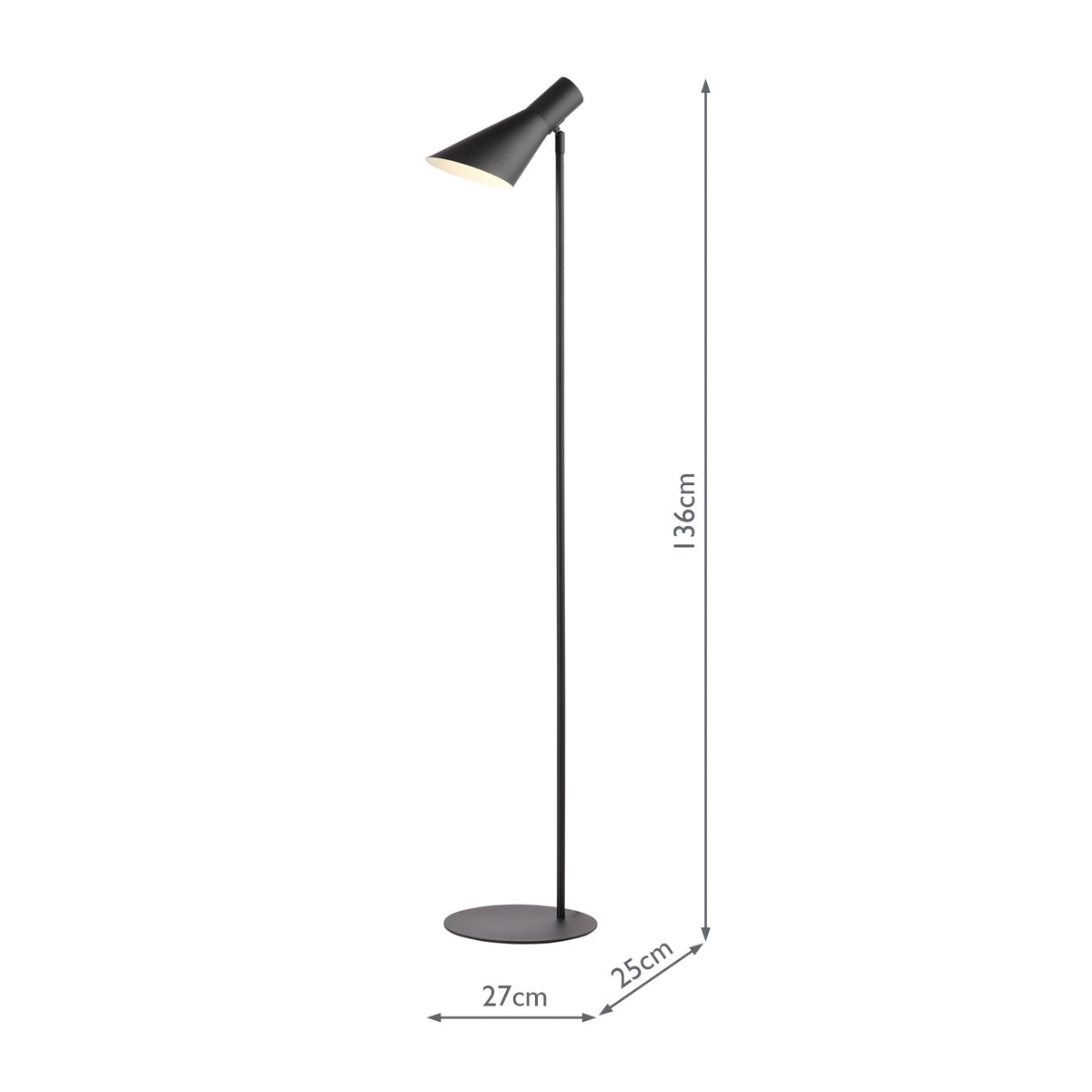 Dar Zahira Task Floor Lamp Matt Black
