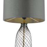 Dar Gold Collection Zeya Table Lamp Smoked/Clear Glass Aged Brass With Shade –  from Amos Lighting + Home