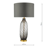 Dar Gold Collection Zeya Table Lamp Smoked/Clear Glass Aged Brass With Shade –  from Amos Lighting + Home