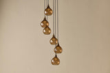 Nkuku Ziva 6 Light Recycled Smoke Brown Glass Cluster Pendant