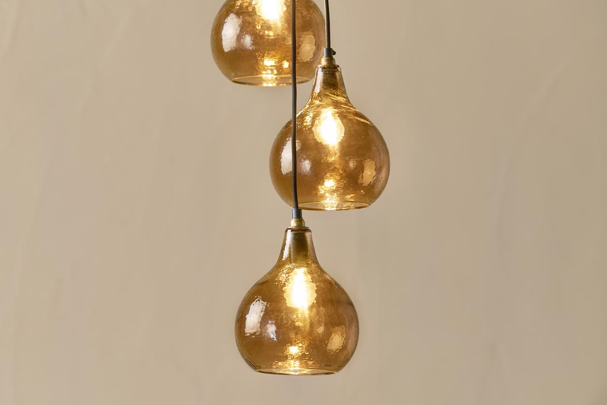 Nkuku Ziva 6 Light Recycled Smoke Brown Glass Cluster Pendant