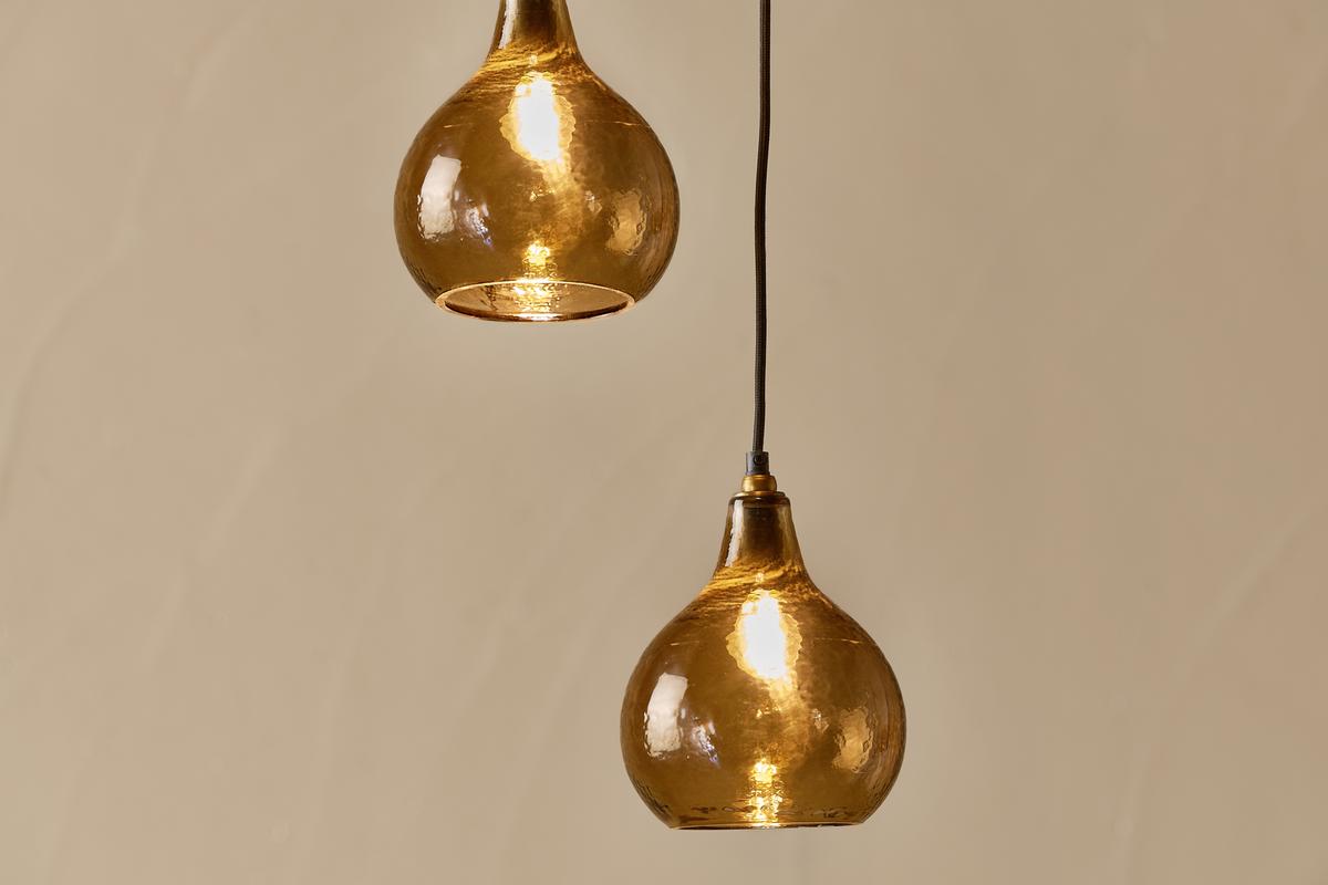 Nkuku Ziva 3 Light Recycled Smoke Brown Glass Cluster Pendant