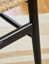 Garden Trading Chilthorne Wishbone Dining Chair Ash Wood, Black, Set of 2