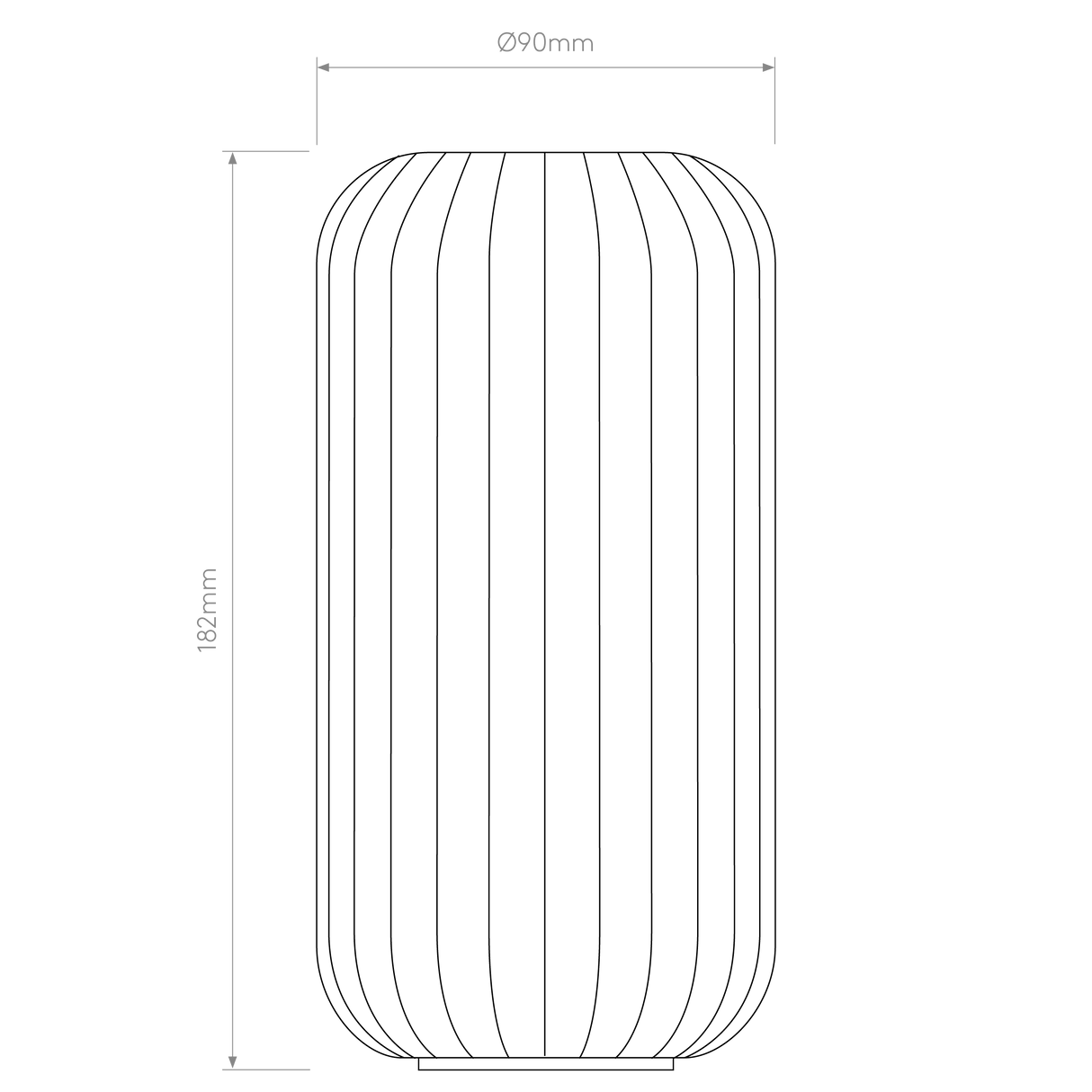 Astro Tacoma Reed Ribbed Glass Smoke Lampshade Shade