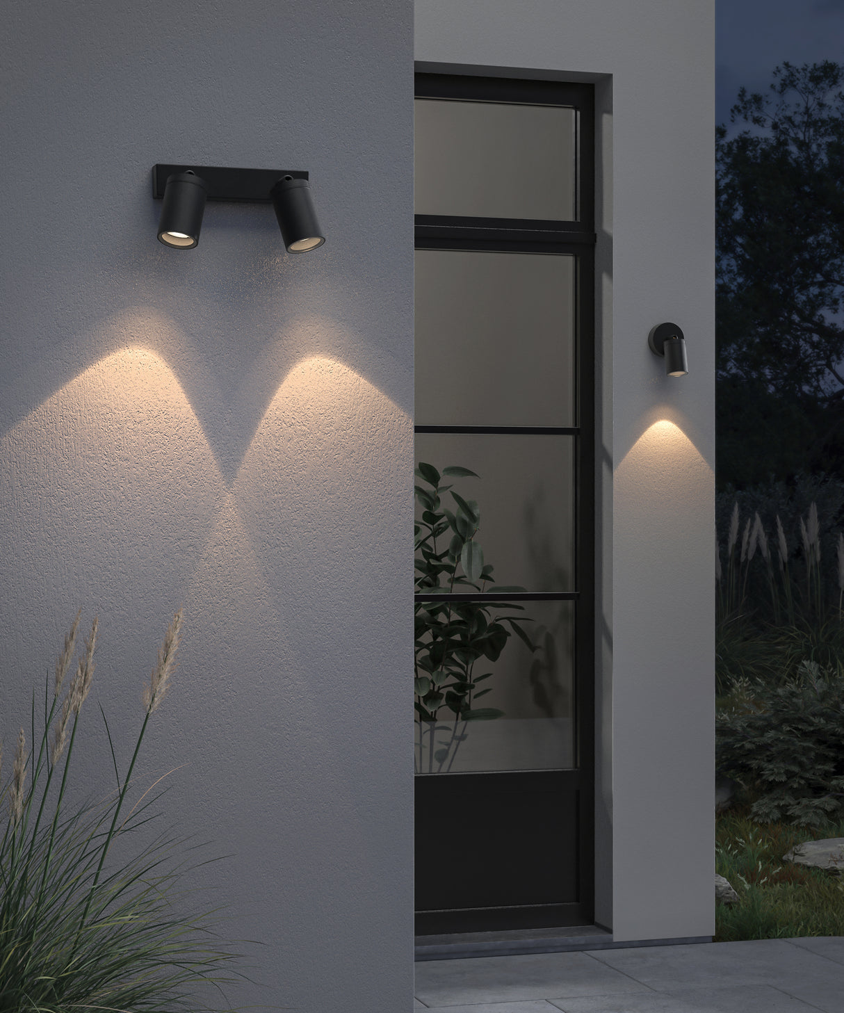 Astro Dartmouth Twin Spot Textured Black Outdoor Spotlight