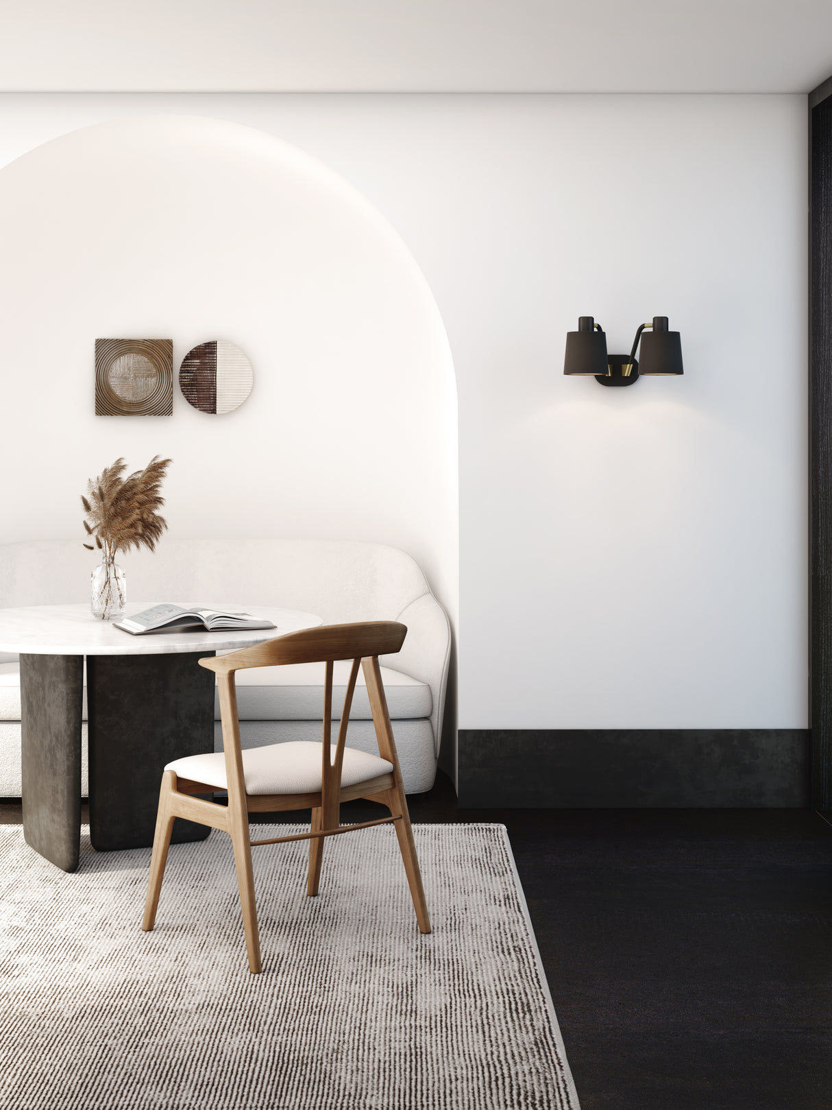 Astro Edward Twin Base Matt Black Interior Wall Light