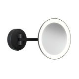 Astro Mascali Round LED Matt Black Bathroom Magnifying Mirror