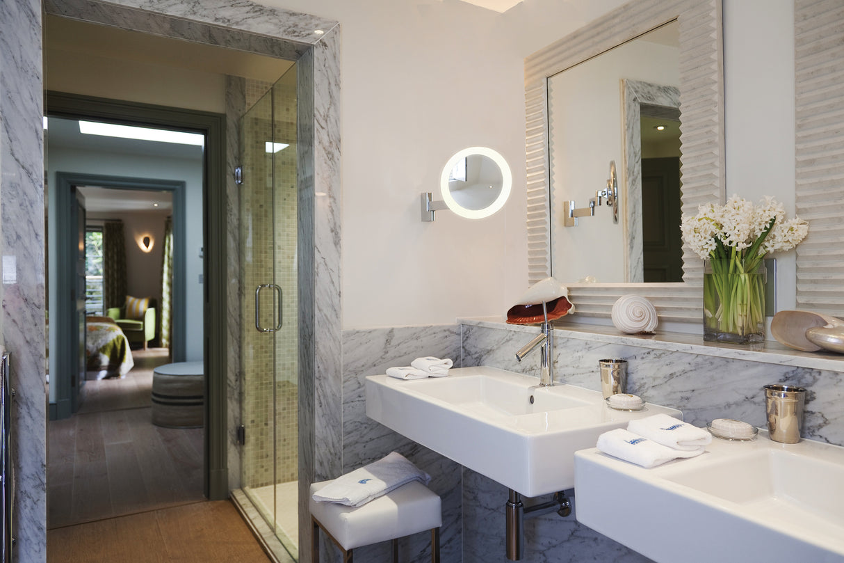 Astro Niimi Round LED Polished Chrome Bathroom Magnifying Mirror