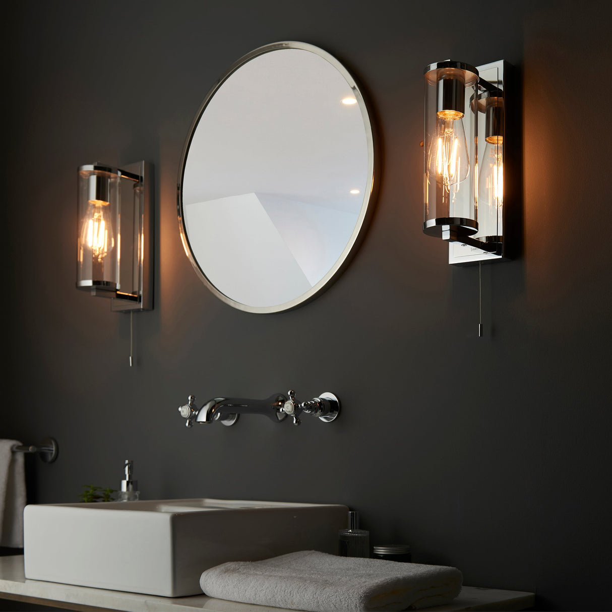 Amos Aeon Bathroom Wall Light Chrome –  from Amos Lighting + Home