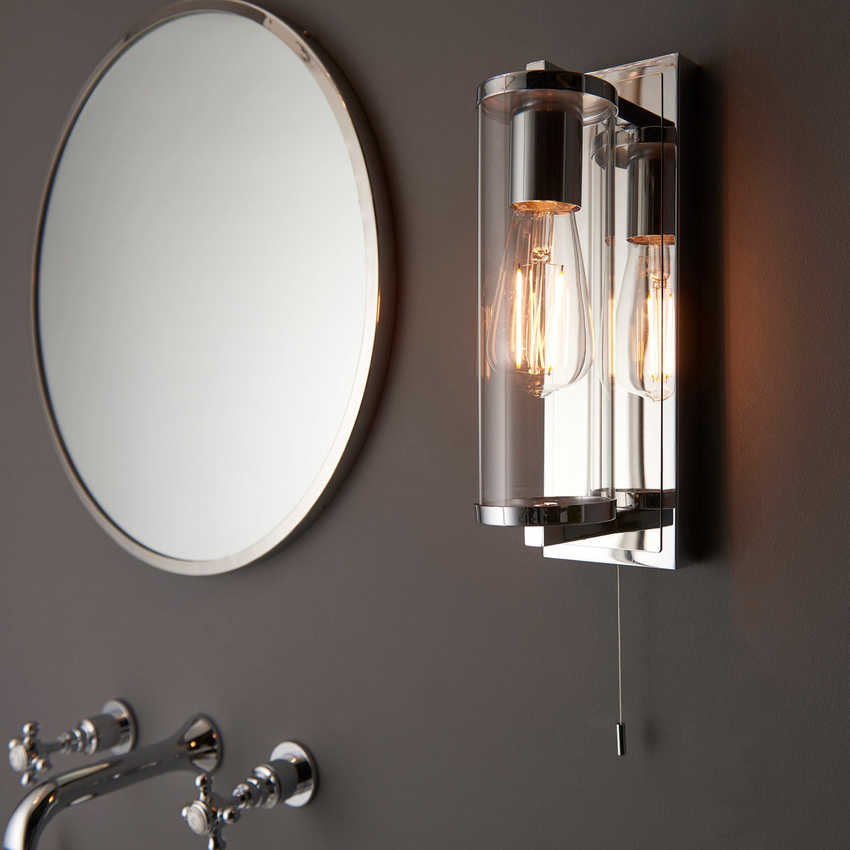 Amos Aeon Bathroom Wall Light Chrome –  from Amos Lighting + Home